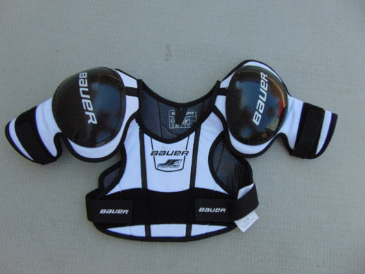 Hockey Shoulder Chest Pad Child Size Y Small Bauer Black White Age 3-4
