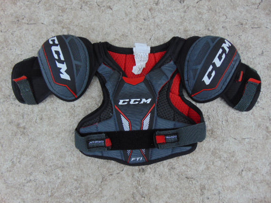 Hockey Shoulder Chest Pad Child Size Y large CCM Black Grey Red