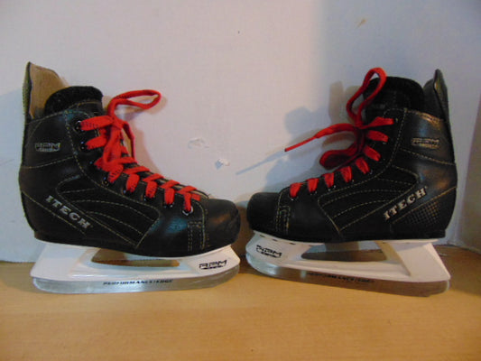 Hockey Skates Child Size 13 Shoe Size Itech Black Red Laces Nice