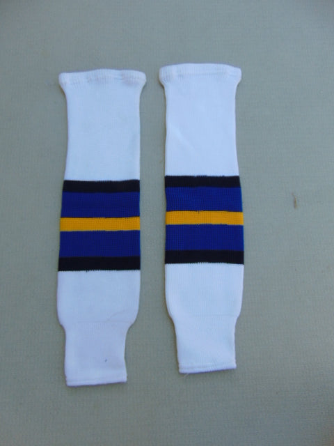 Hockey Socks Child Youth Size 26 inch White Blue Yellow Black NEW