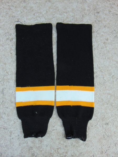 Hockey Socks Child Size 24 inch Black White Gold