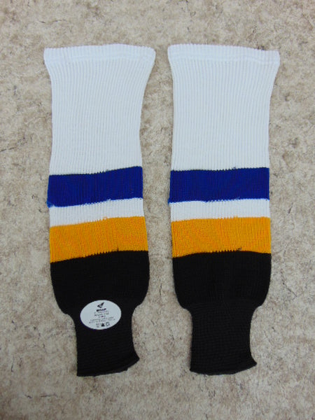Hockey Socks Child Size 18 inch Black Yellow Blue White