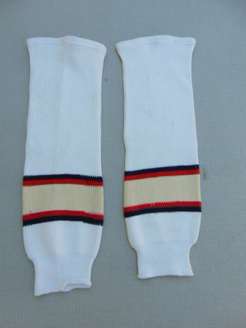 Hockey Socks Child Size 22 inch White Tan Blue Red NEW
