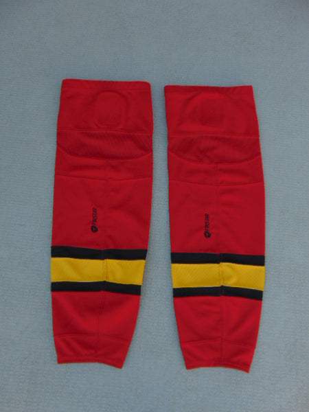 Hockey Socks Child Size 26 inch Junior Firstar Edge Red Black Yellow Minor Wear