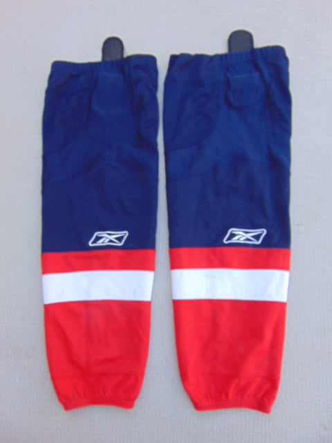 Hockey Socks Child Size 26 inch Junior Reebok Edge Red Navy White Minor Wear