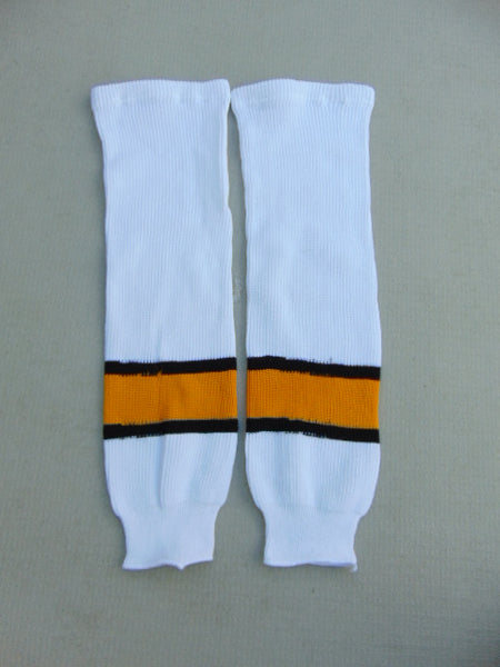 Hockey Socks Child Size 26 inch Junior White Yellow Black