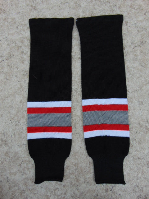 Hockey Socks Men's Size 28 inch Black Red White  New