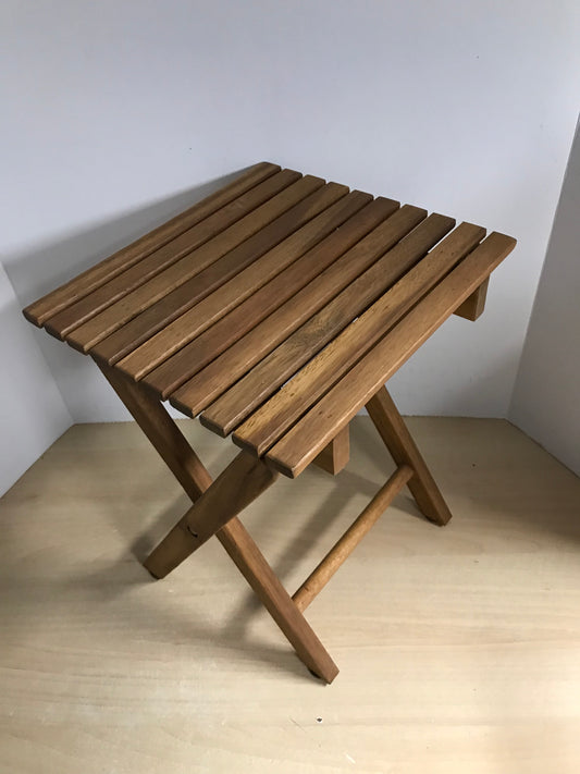 Home and Cottage Folding Wood Stool or Child Seat Solid Wood 12 x 11 x 15 inch