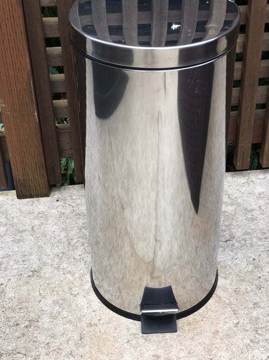 Home and Cottage Kitchen Chrome Garbage Can Tall 26 x 12 x 12 Pop Up Lid