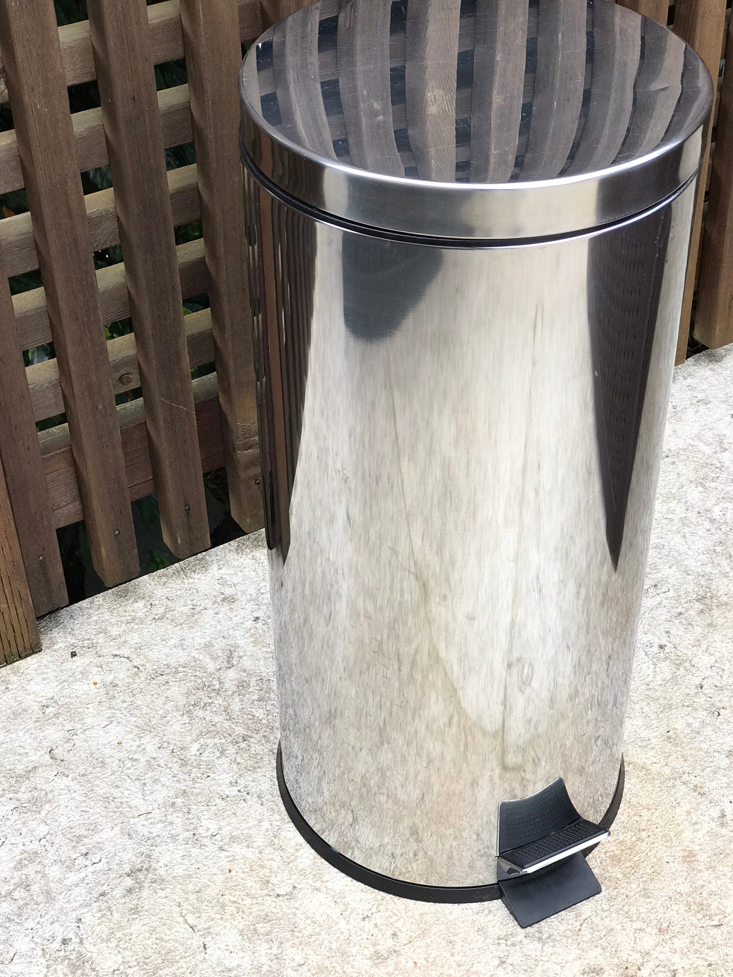 Home and Cottage Kitchen Chrome Garbage Can Tall 26 x 12 x 12 Pop Up Lid