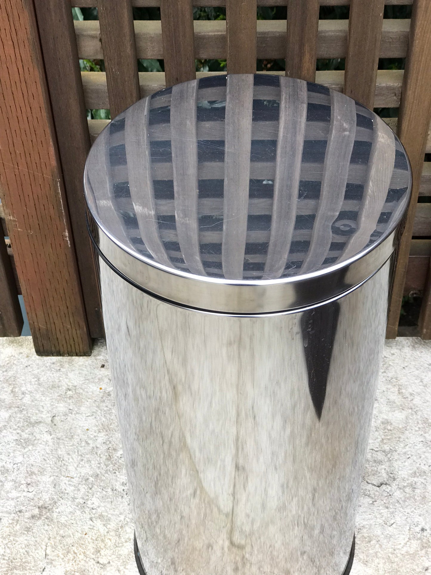 Home and Cottage Kitchen Chrome Garbage Can Tall 26 x 12 x 12 Pop Up Lid