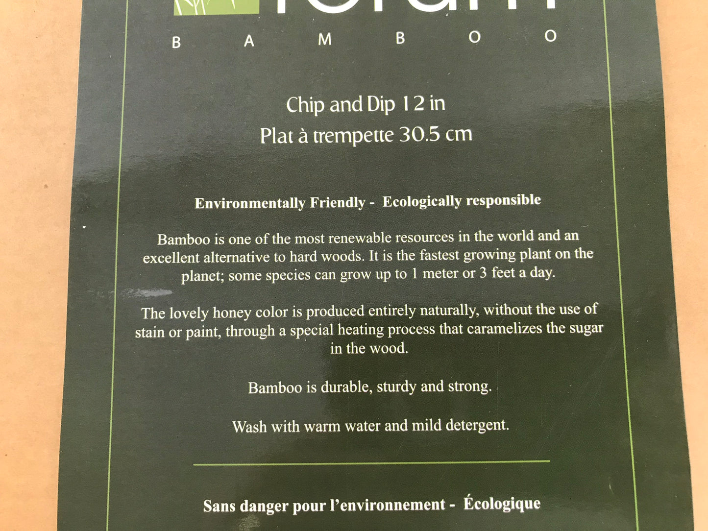 Home and Cottage NEW Forum Bamboo Natural Wood Chip and Dip Set 12 inch Great for Entertaining New In Box
