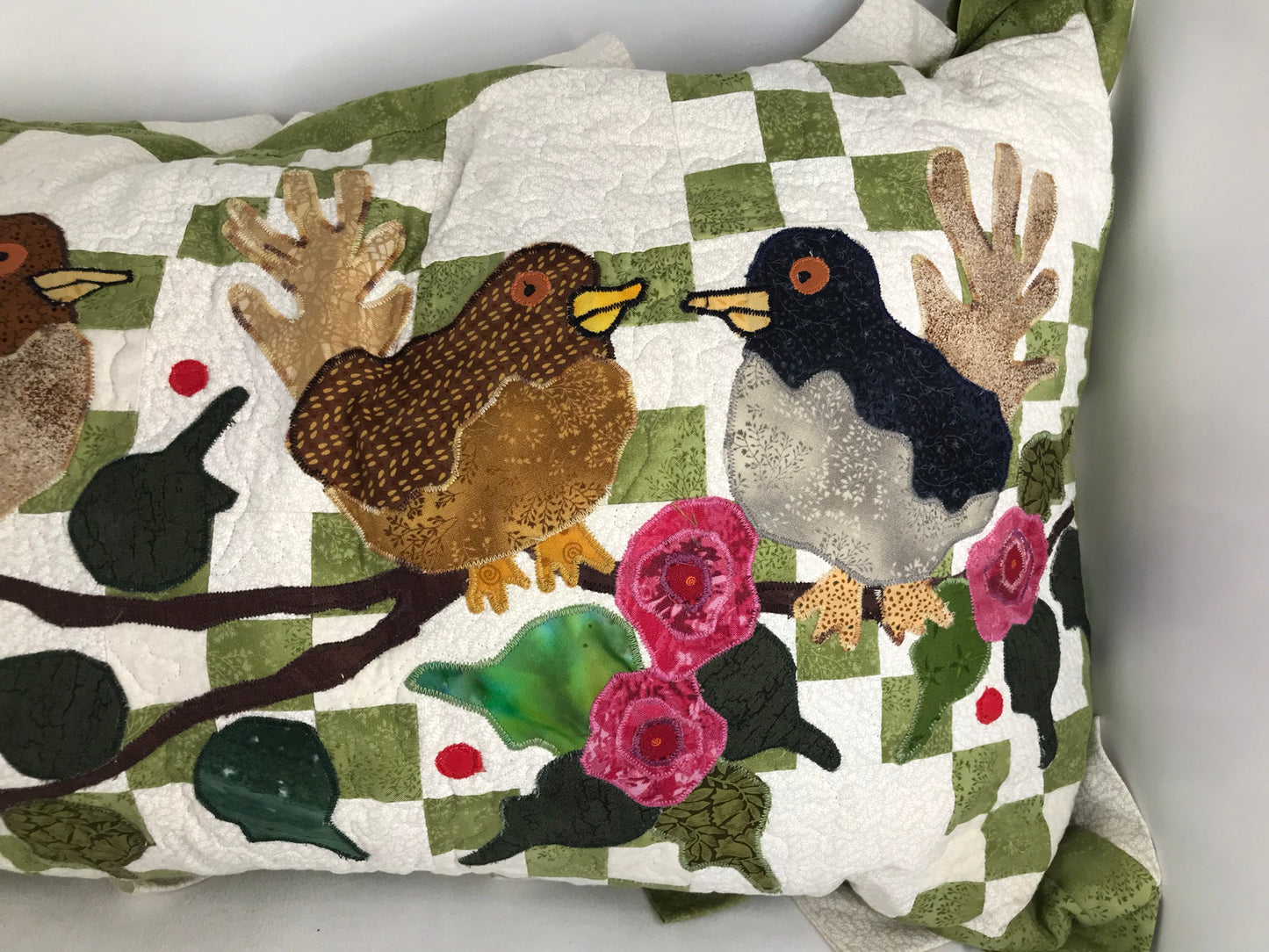 Home and Cottage NEW Hand Quilted Large Backyard Birds Theme Cushion 48 x 16 inch Perfect for Sofa or Loveseat