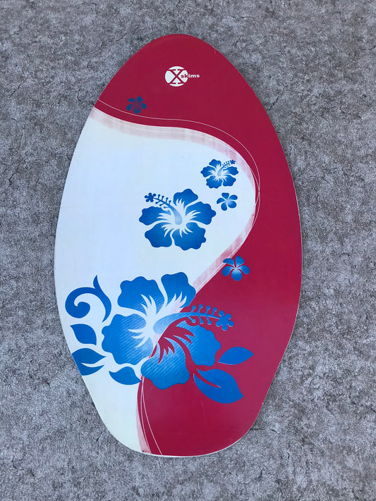 Surf SkimBoard Wood Blue Red Hawii Excellent Condition 35 x 20 inch