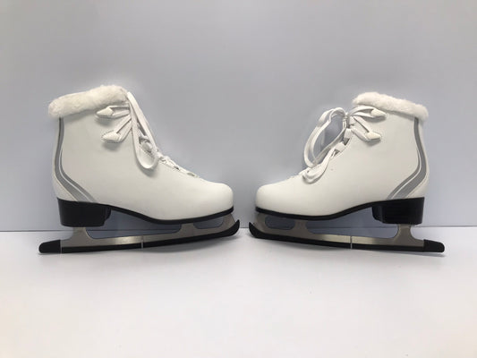 Figure Skates Ladies Size 8 Soft Skate White and Grey NEW