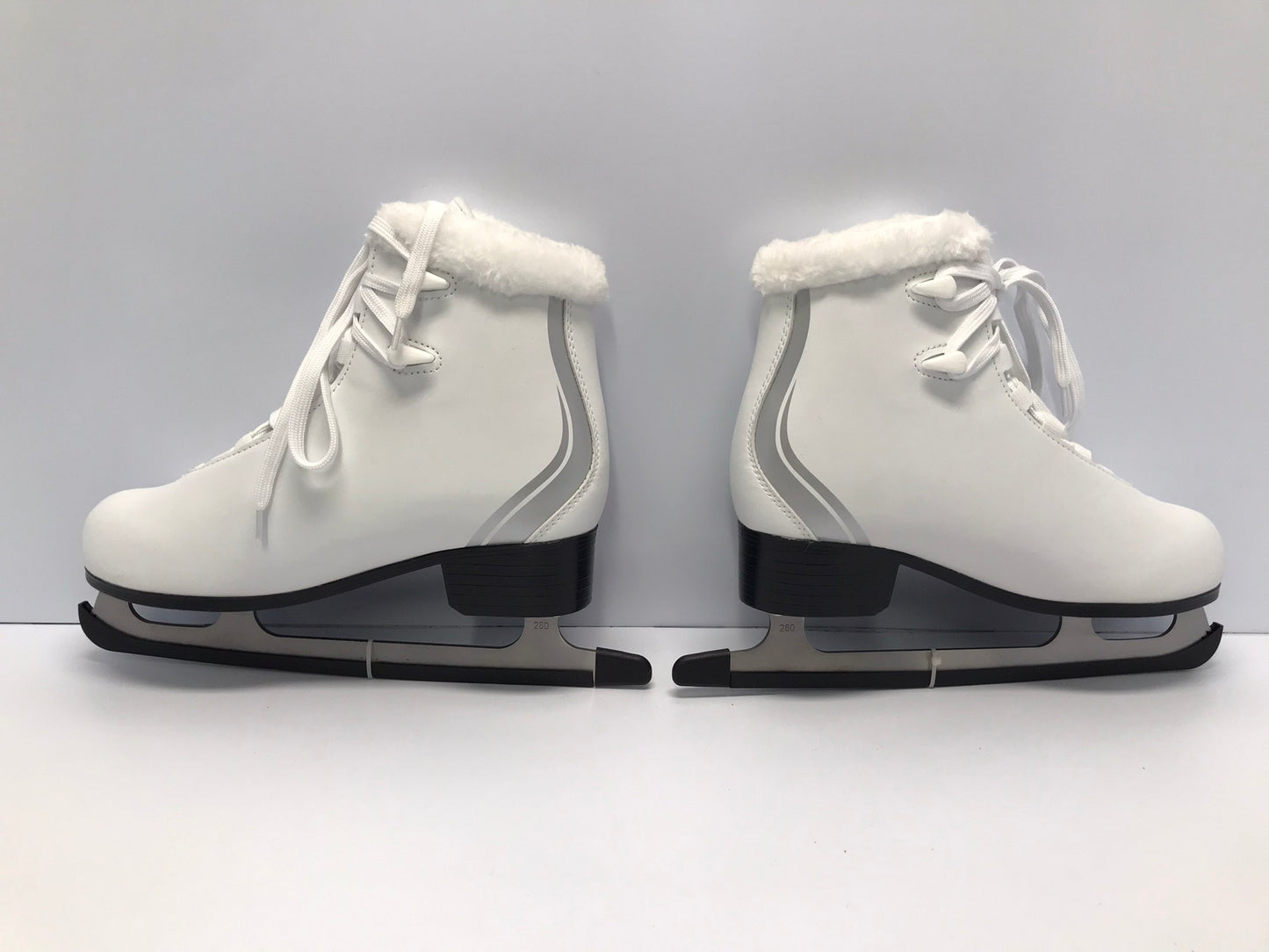Figure Skates Ladies Size 8 Soft Skate White and Grey NEW