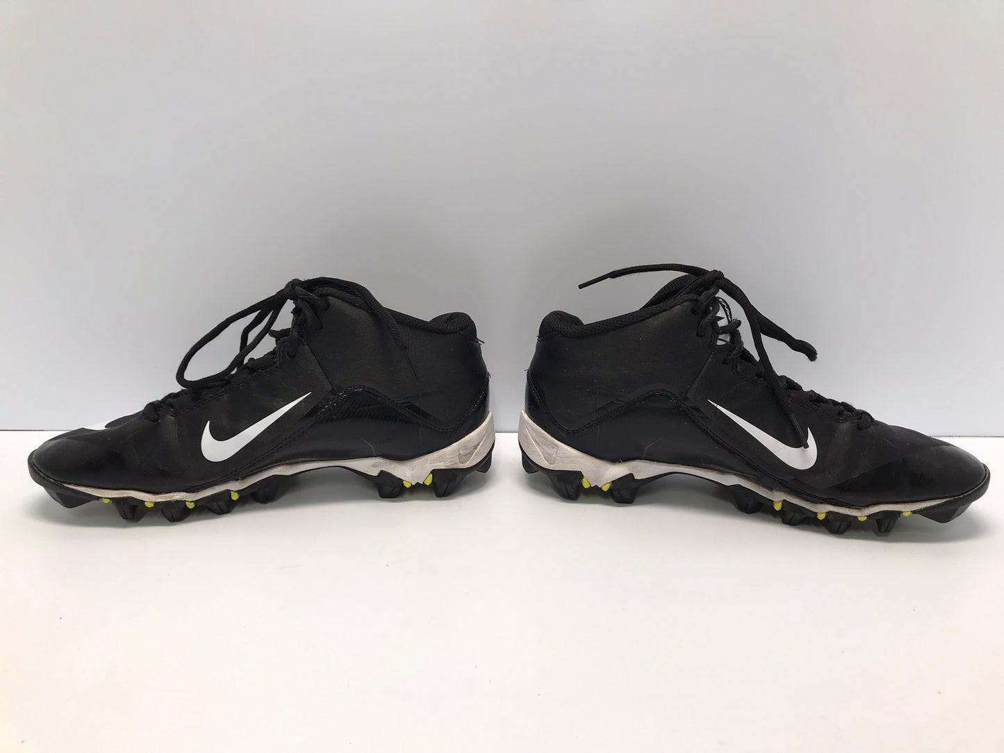 Baseball Shoes Cleats Men's Size 7 Nike Black White Lime Excellent