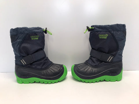 Winter Boots Child Size 12 Kodiak Waterproof With Liners Marine Blue and Green New Demo Model