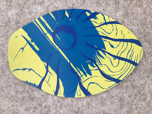 Surf SkimBoard Wood Ocean Blue Yellow  30 x 20 inch Minor Wear