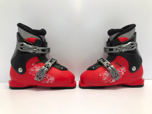 Ski Boots Mondo Size 20.0 Child Size 2 247 mm Salomon Red Black Excellent