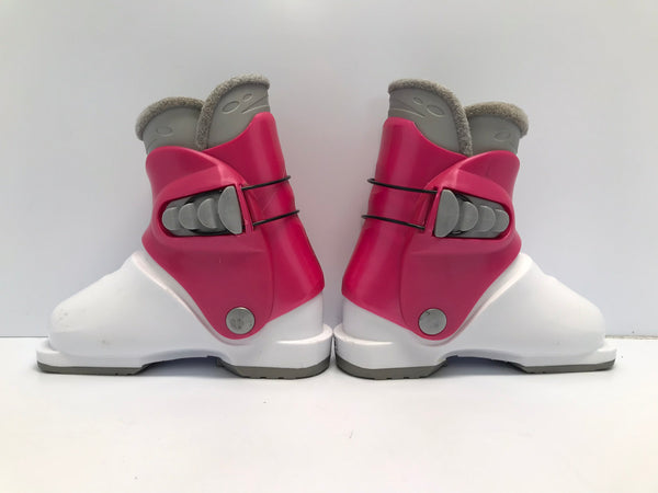 Ski Boots Mondo Size 18.5 Child Size 12 223 mm Tecno Pro Pink White Excellent