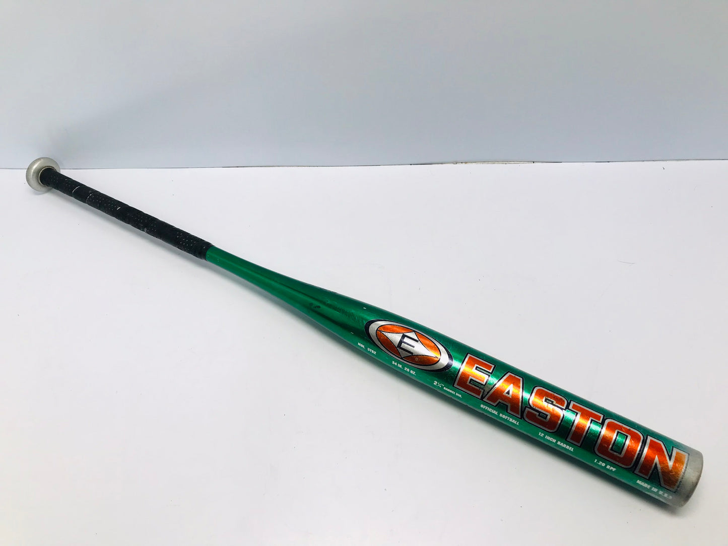 Baseball Bat 34 inch 28 oz Easton Tri Shell Softball Green Orange