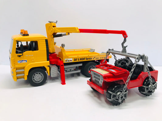 Bruder Tow Truck With Jeep 20" Long