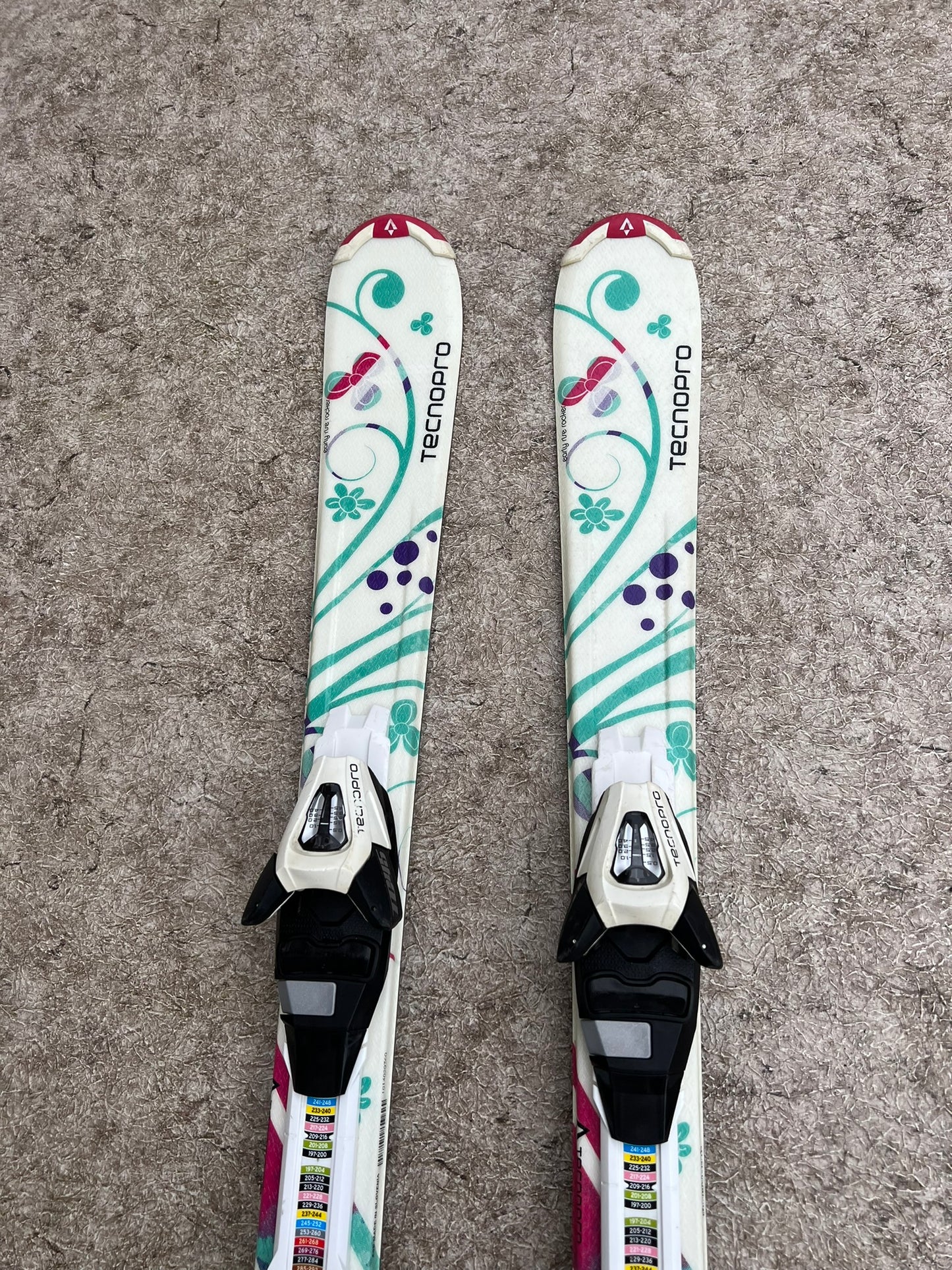 Ski 110 Tecno Sweety Teal White Pink Parabolic With Bindings