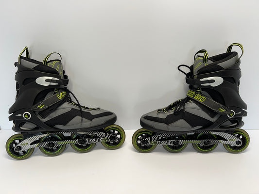 Inline Roller Skates Men's Size 13 K-2 V02 90 Black Grey Lime Rubber Wheels Excellent As New