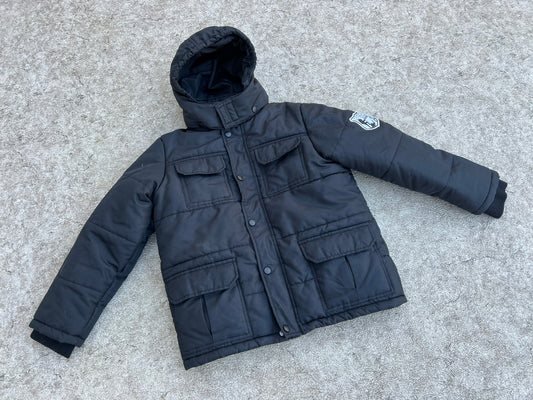 Winter Coat Child Size 8 Joe Fresh Sport Fleece Lined Black With Snow Belt