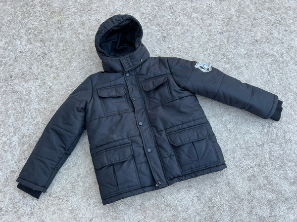 Winter Coat Child Size 8 Joe Fresh Sport Fleece Lined Black With Snow Belt