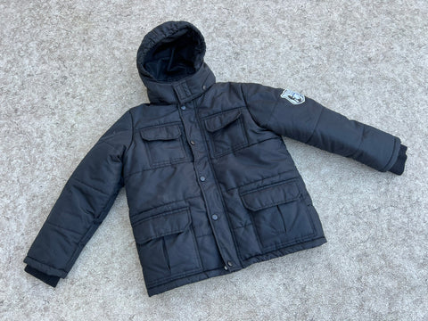 Winter Coat Child Size 8 Joe Fresh Sport Fleece Lined Black With Snow Belt