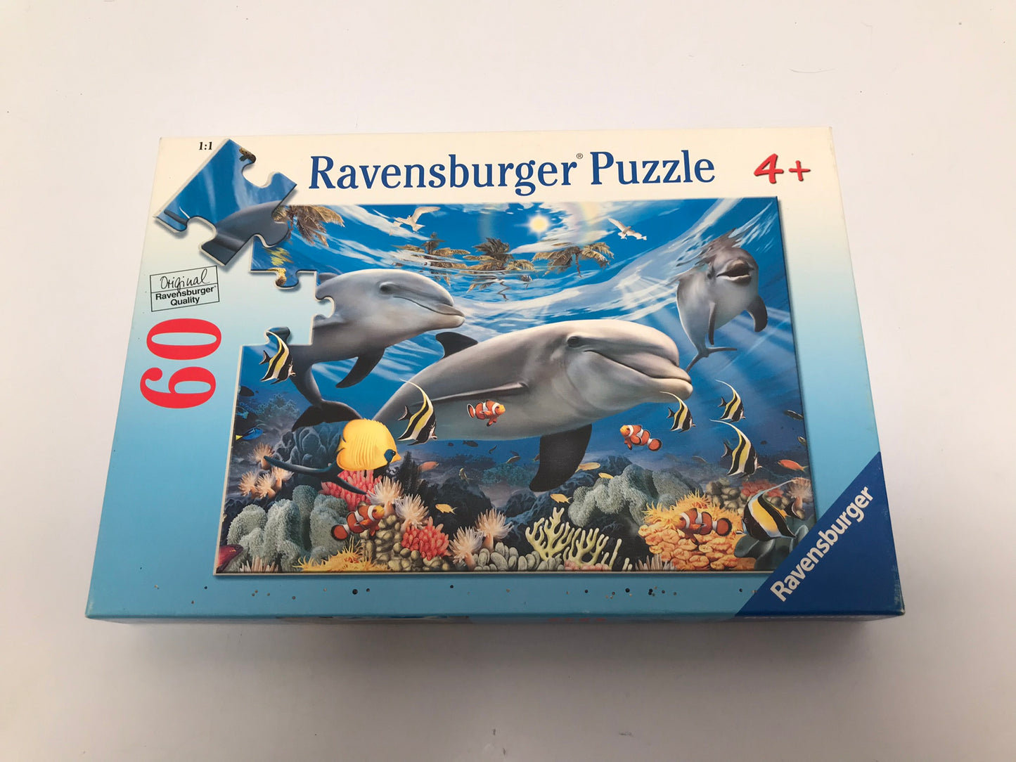 Child Jigsaw Puzzle 60 pc Ravensburger Carribean Smile Dophines Undersea Gardens