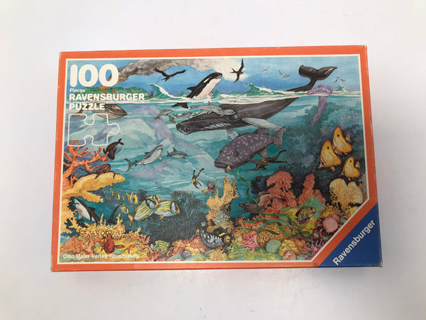 Child Jigsaw Puzzle 100 pc Ravensburger Coral Reef Whales Sea Life