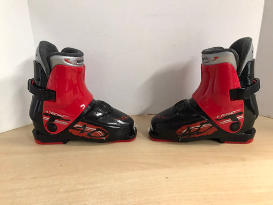 Ski Boots Mondo Size 20.0 Child Size 1-2 251 mm Tecno Black White Red