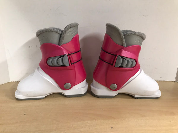 Ski Boots Mondo Size 17.5 Child Size 11.5 215 mm Tecno Pro Pink White Excellent