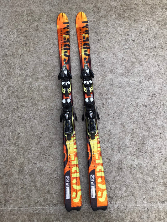 Ski 155 Salomon Scream Orange Black Parabolic With Bindings
