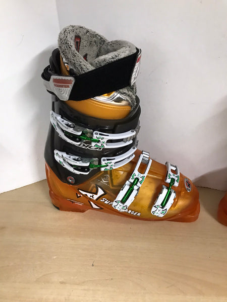Ski Boots Mondo Size 26.5 Men's 8.5 Ladies Size 9.5 305 mm Nordica Supercharge Tangerine Green