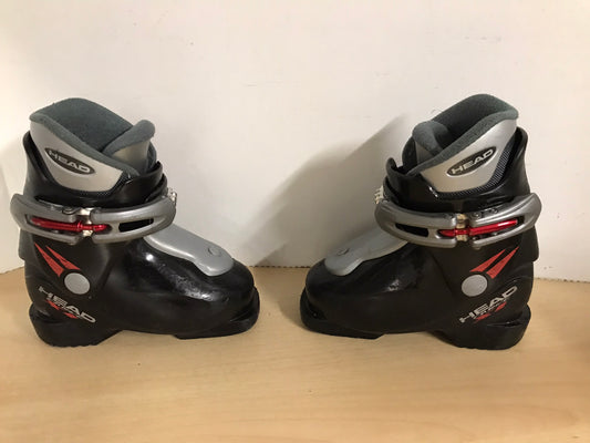 Ski Boots Mondo Size 15.5 Child Size 8.5 Toddler 201 mm Head Black Some Wear Scratches