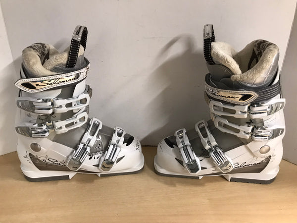 Ski Boots Mondo Size 23.5 Ladies Size 6 278 mm Salomon White Grey
