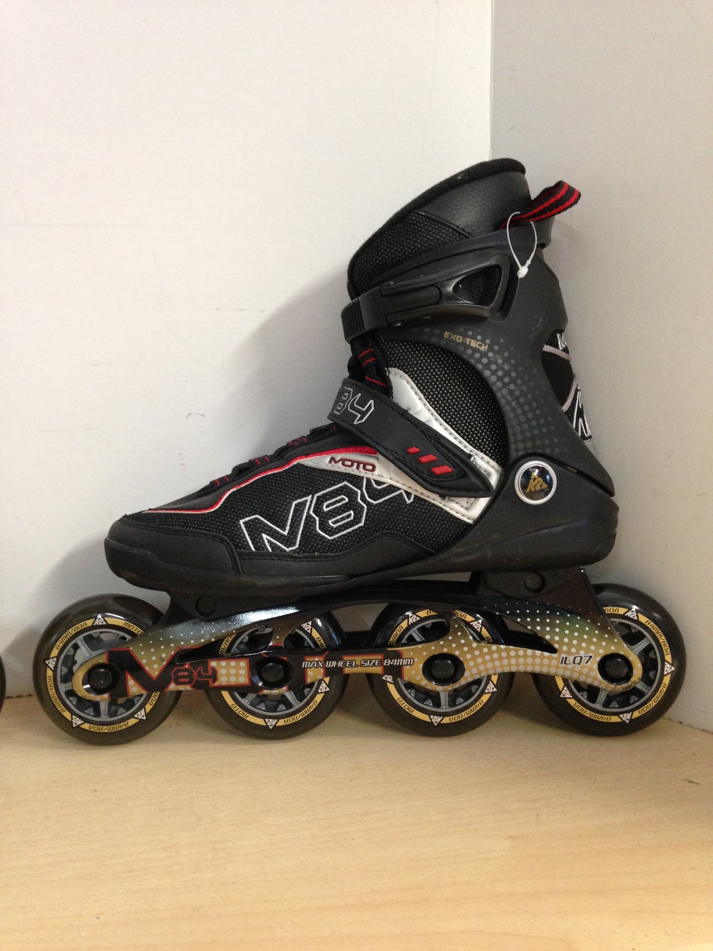 Inline Roller Skates Men's Size 7 K-2 Moto Black Red As New Outstanding Quality