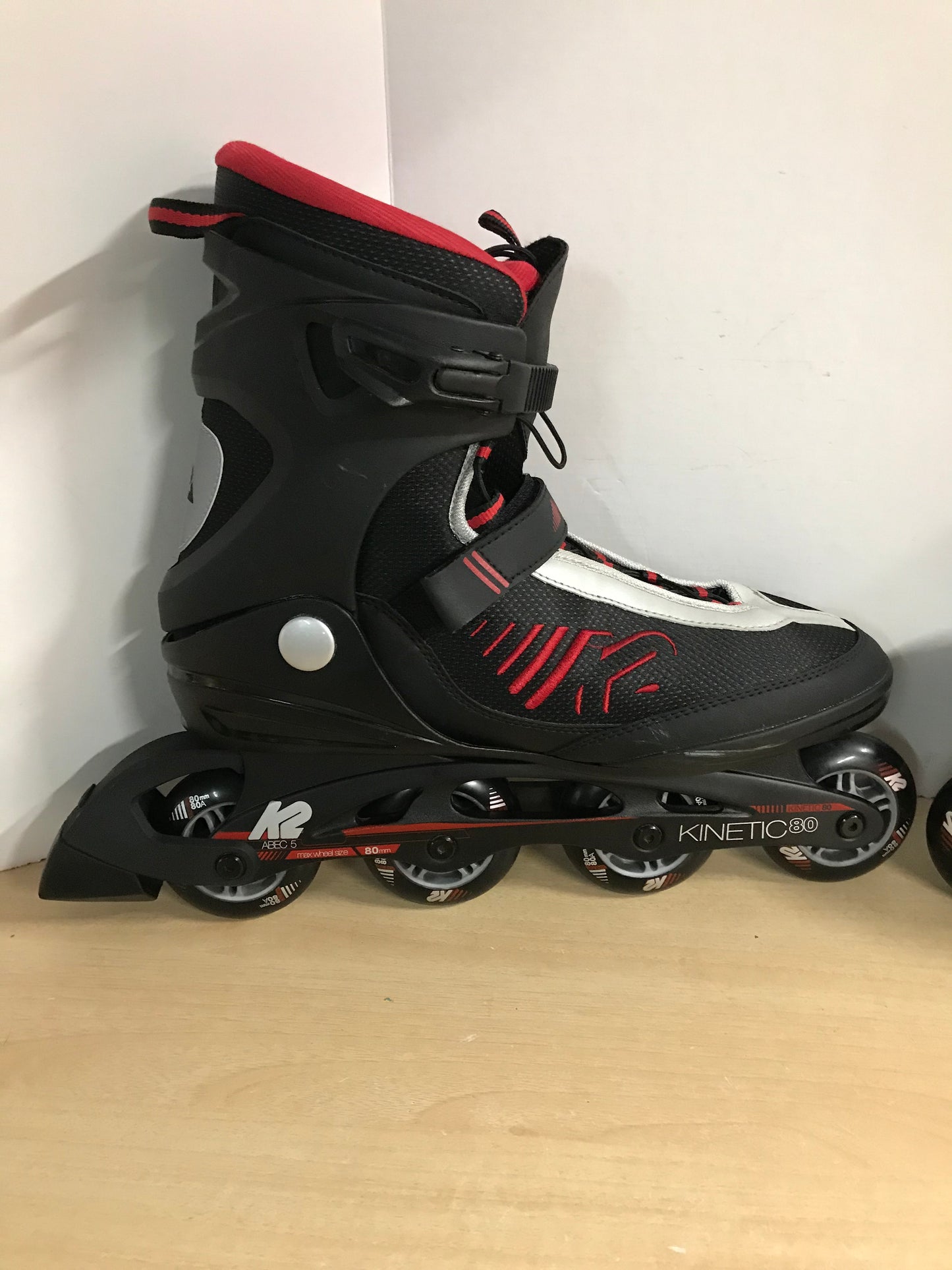 Inline Roller Skates Men's Size 13 K-2 Red Black Rubber Wheels New Demo Model