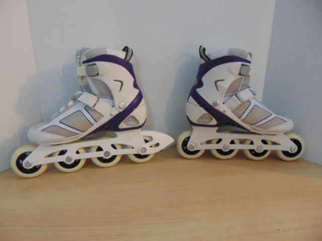 Inline Roller Skates Ladies Size 6 Firefly White Purple Rubber Wheels New Demo Model