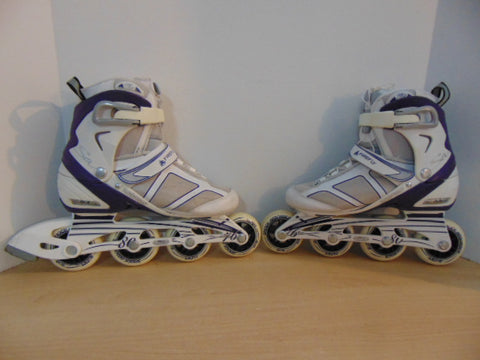 Inline Roller Skates Ladies Size 6 Firefly White Purple Rubber Wheels New Demo Model