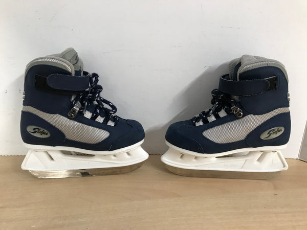 Ice Skates Child Size 11 Soft Skates Denim Blue Grey Excellent