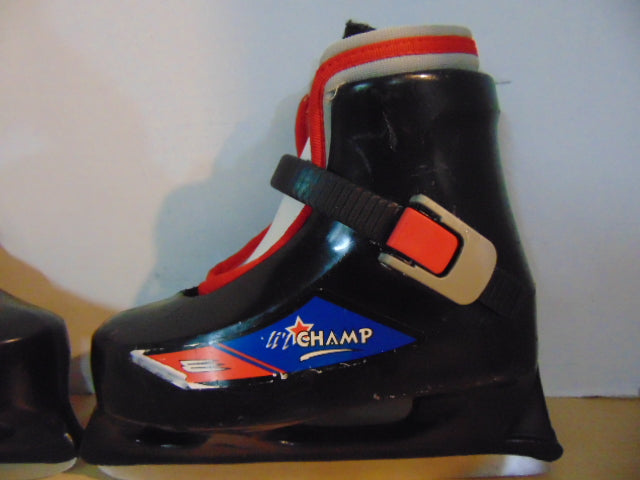 Ice Skates Child Size 10-11 Bauer Lil Champ Adjustable With Molded Liner Black Minor Marks