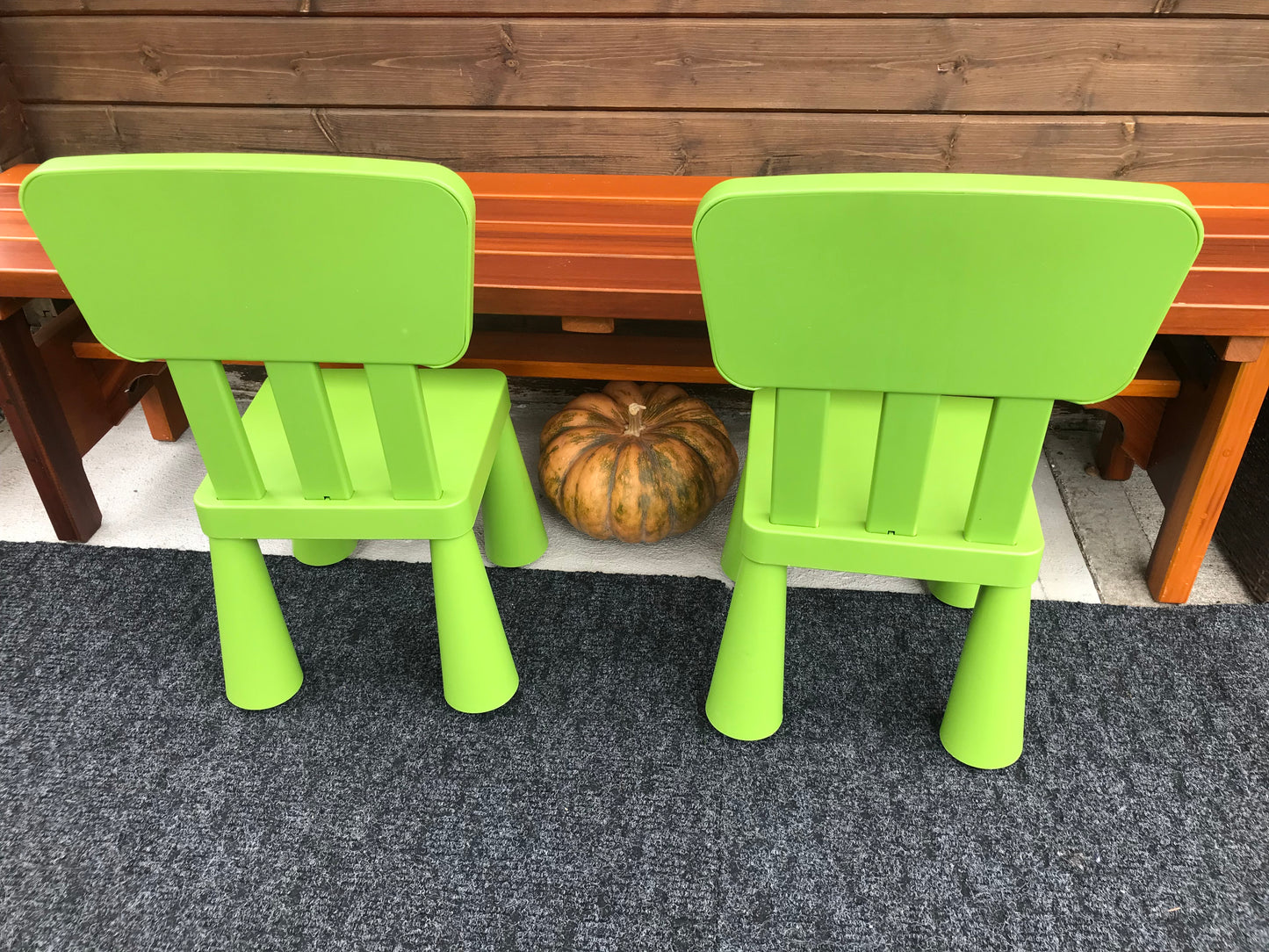 Ikea Mammut Children's Chairs Set of 2 Age 2-8 Apple Green