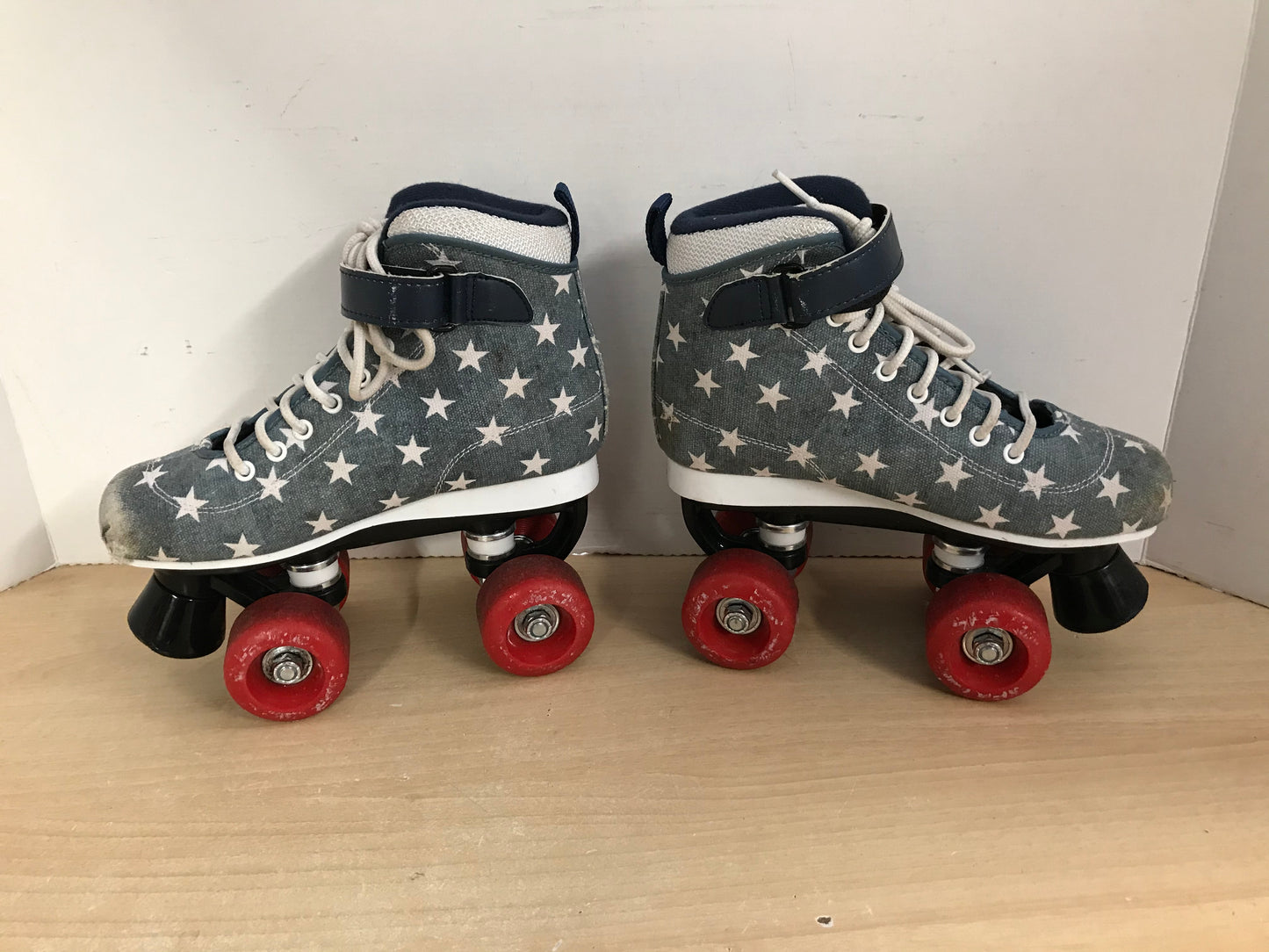 Inline Roller Derby Skates Child Size 4 Shoe Size Vision SFR Blue Denim Minor Wear