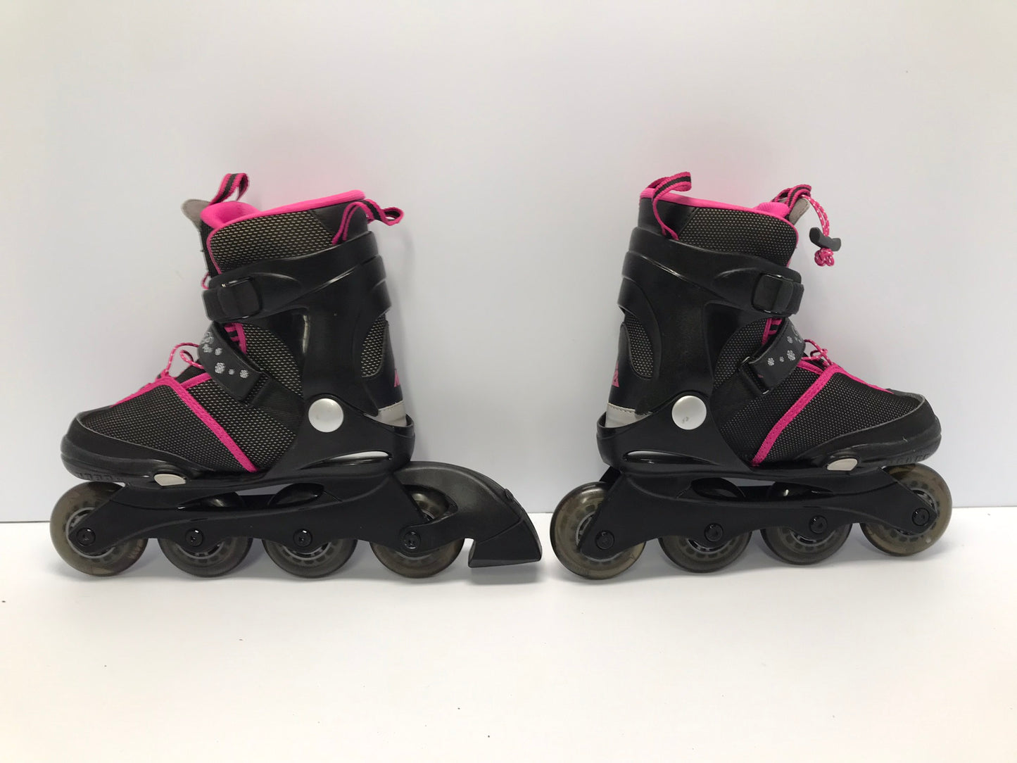 Inline Roller Skates Child Size 1-5  Adjustable K-2 Marlee  Rubber Wheels Black Raspberry New Demo Model