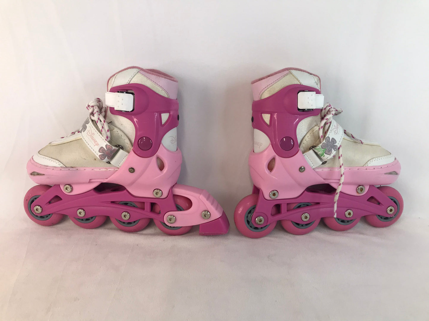 Inline Roller Skates Child Size 10-13 Princess Pink White Adjustable Minor Wear